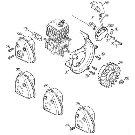 Genuine Stihl SH56 C-E D / C - Ignition system, Muffler