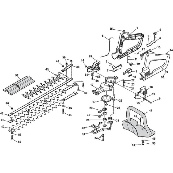 SH 160 - 2009-2010 - 252800002/09 - Stiga Hedge Trimmer Cutting Unit Diagram