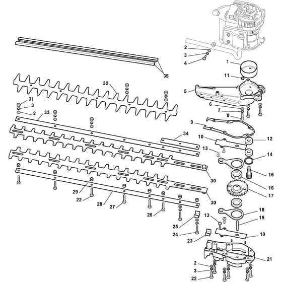 SHP 60 - 2014-2020 - 252961002/14 - Stiga Hedge Trimmer Cutting Unit Diagram