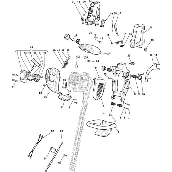 SHP 60 - 2014-2020 - 252961002/14 - Stiga Hedge Trimmer Housing Starter Fuel Tank Diagram