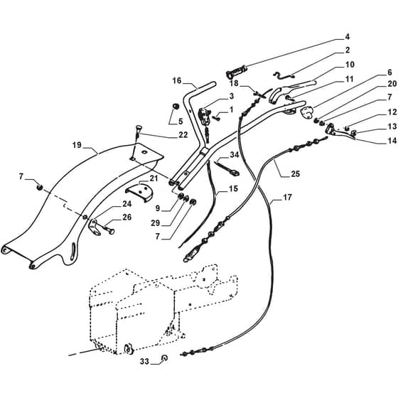 SILEX 87 G - 2020-2022 - 210870042/ST1 - Stiga Scythe Handle Diagram