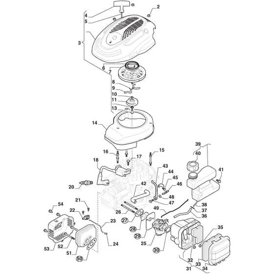 SILEX 87 G - 2021-2026 - 210870042/ST2 - Stiga Scythe Starter Assy, Tank Diagram
