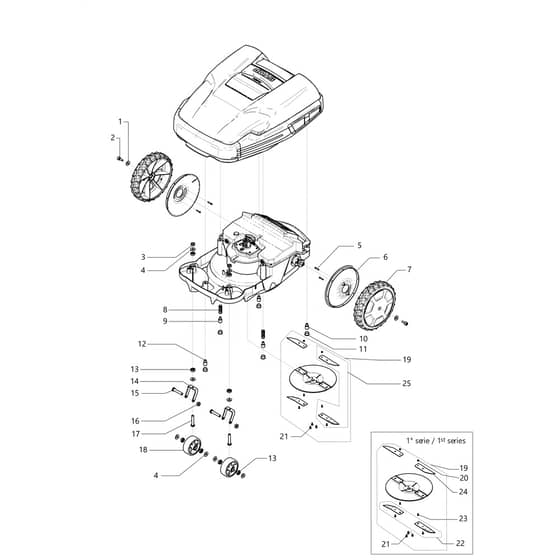SIRIUS 1200 -  - Efco Robot Mower Cutting plate assembly Diagram
