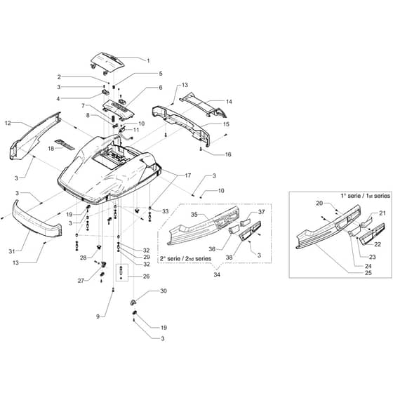 SIRIUS 700 -  - Efco Robot Mower Deck assembly Diagram