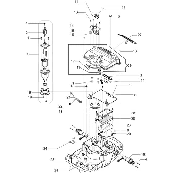 SIRIUS 700 -  - Efco Robot Mower Motor assy Diagram