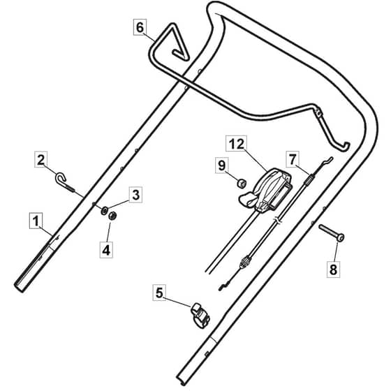 SL464 - HP454 - 2013 - 299174643/BQ - Mountfield Rotary Mower Upper Handle Diagram