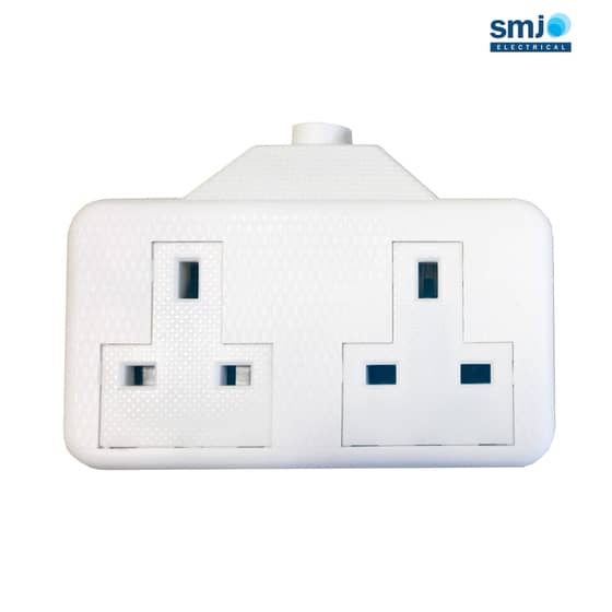 SMJ White Extension Socket 13A 2 Gang - RTS2GW