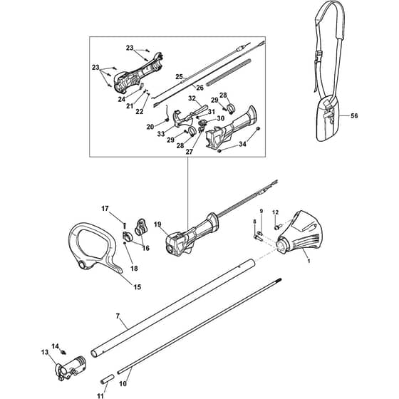 SMT 226 - 2018-2022 - 287130152/ST1 - Stiga Brushcutter Transmission Diagram