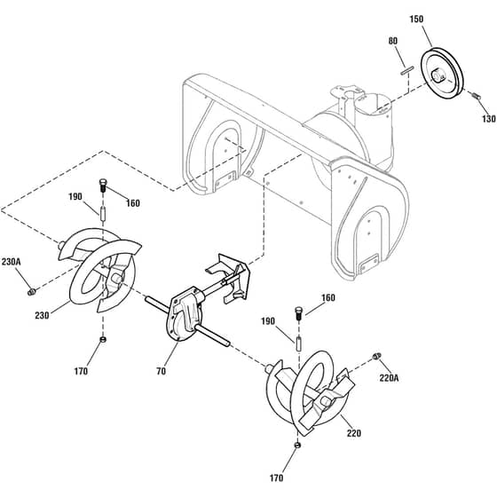 SNOW POWER - 2013 - 18-2847-32 - Stiga Snow Thrower Gear case, auger Diagram