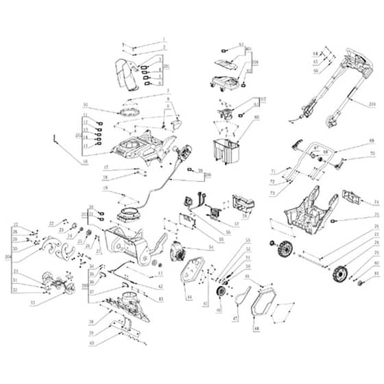 EGO SNT2120E-AP - Snow Thrower (Apr 2023) Main Assy Diagram