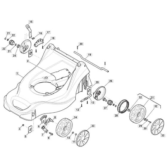 SP164 - 2017-2019 - 297412048/WX - Mountfield Rotary Mower Deck Diagram