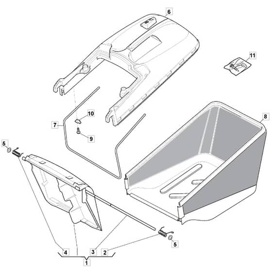 SP180 R - 2016-2018 - 299489143/M16 - Mountfield Rotary Mower Grass Bag Diagram