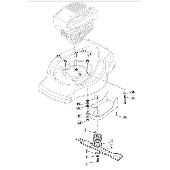 SP183 - 2014 - 299294623/SF - Mountfield Rotary Mower Blade Diagram