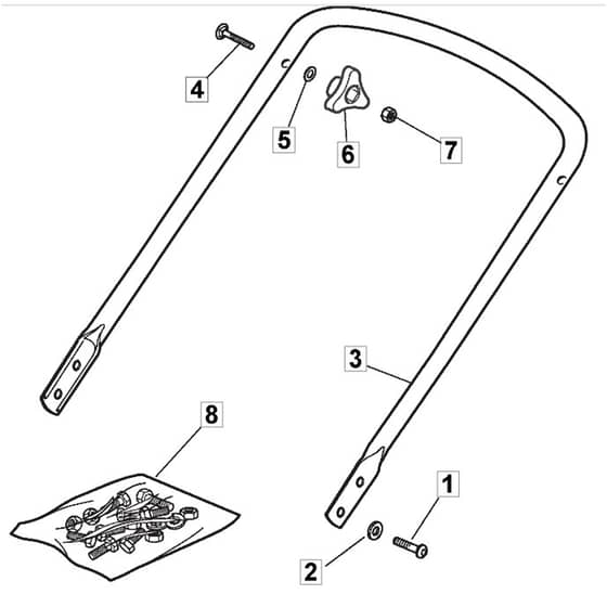 SP183 - 2014 - 299294623/SF - Mountfield Rotary Mower Lower Handle Diagram