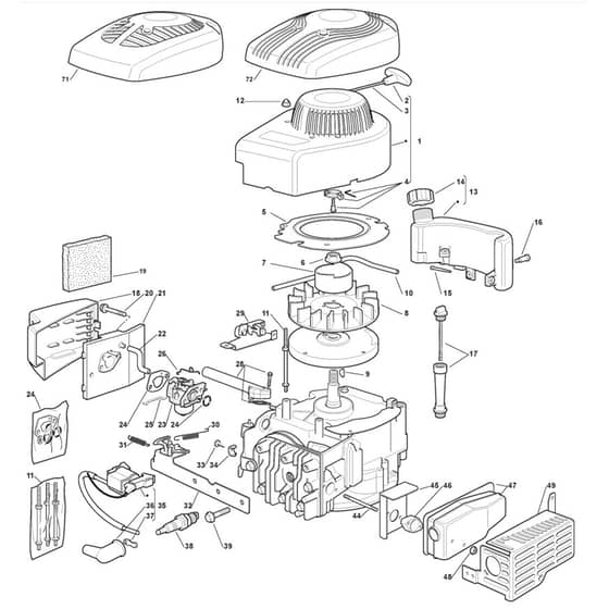 SP184 - 2010-2013 - 299274643/SF - Mountfield Rotary Mower SV150 Engine Diagram