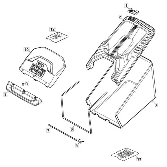 SP185 - 2019-2023 - 2L0482023/MC - Mountfield Rotary Mower Grass Bag Diagram