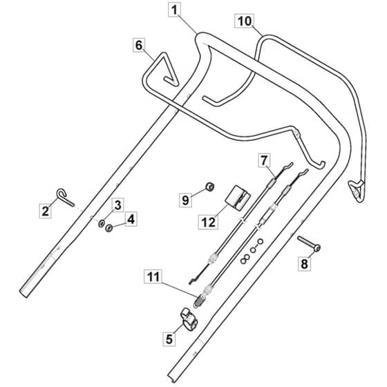 SP185 - 2019-2023 - 2L0482023/MC - Mountfield Rotary Mower Upper Handle Diagram