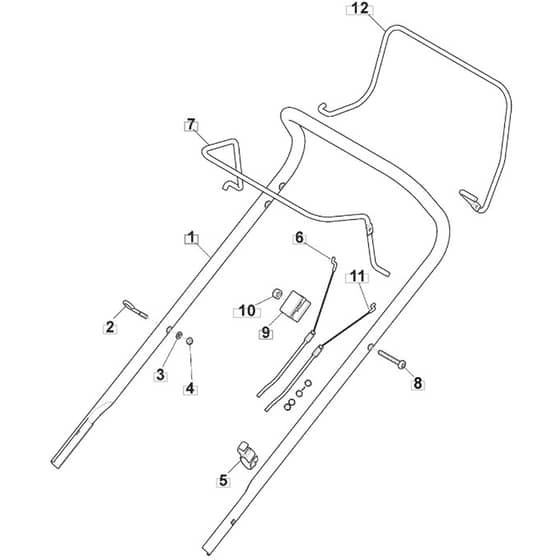 SP414 - 2011-2016 - 297412043/BQ - Mountfield Rotary Mower Upper Handle Diagram
