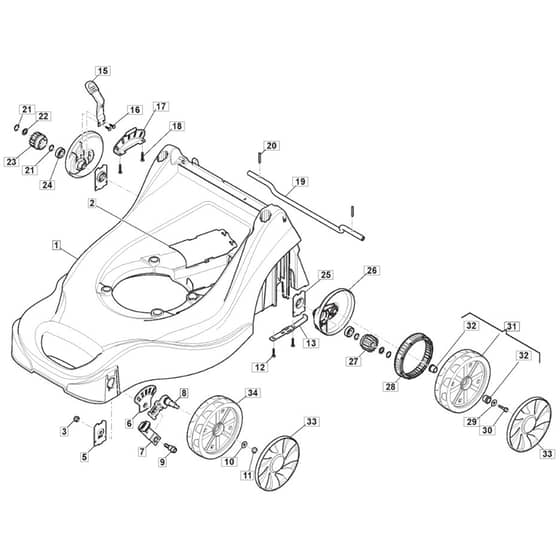 SP414 - 2020 - 297412043/M20 - Mountfield Rotary Mower Deck Diagram