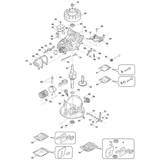 SP414 - 2017-2018 - 297412243/BQ - Mountfield Rotary Mower Engine Piston Crankshaft Diagram