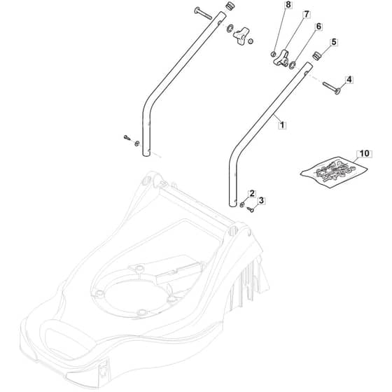 SP41 - 2021-2023 - 297412043/M21 - Mountfield Rotary Mower Lower Handle Diagram