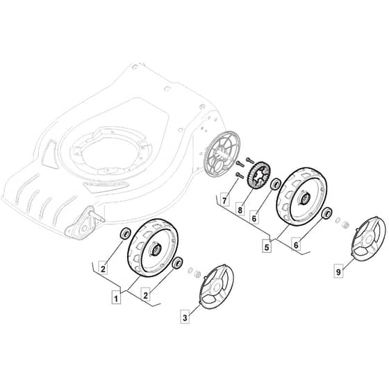 SP425 - 2014 - 295432038/M14 - Mountfield Rotary Mower Wheels Diagram