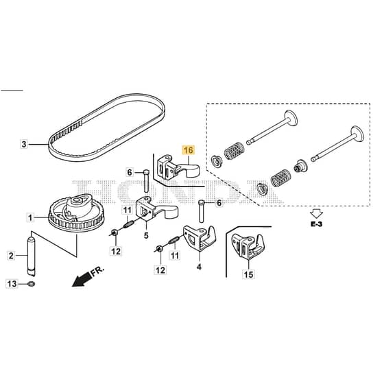 SP425 - 2015-2019 - 295432038/M15 - Mountfield Rotary Mower Cam Pulley Diagram