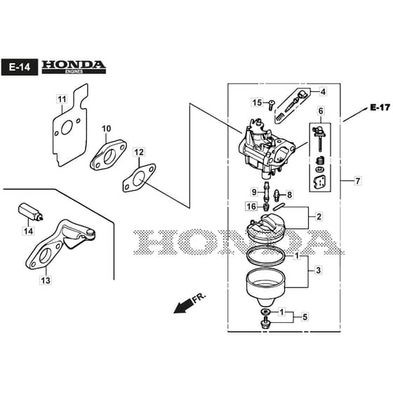 SP425 - 2020-2021 - 2L0432038/M19 - Mountfield Rotary Mower Carburettor Diagram