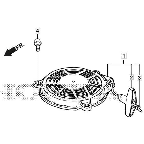 SP425 - 2020-2021 - 2L0432038/M19 - Mountfield Rotary Mower Recoil Starter Diagram