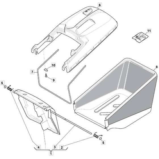 SP425 R - 2014 - 299439038/M14 - Mountfield Rotary Mower Grass Bag Diagram
