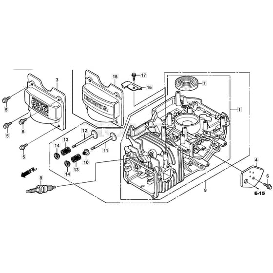 SP425 R - 2015-2018 - 299439038/M15 - Mountfield Rotary Mower Cylinder Barrel Diagram