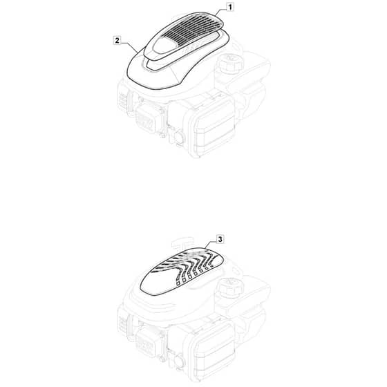 SP42 - 2019-2023 - 2L0432048/M19 - Mountfield Rotary Mower Engine Cover Diagram
