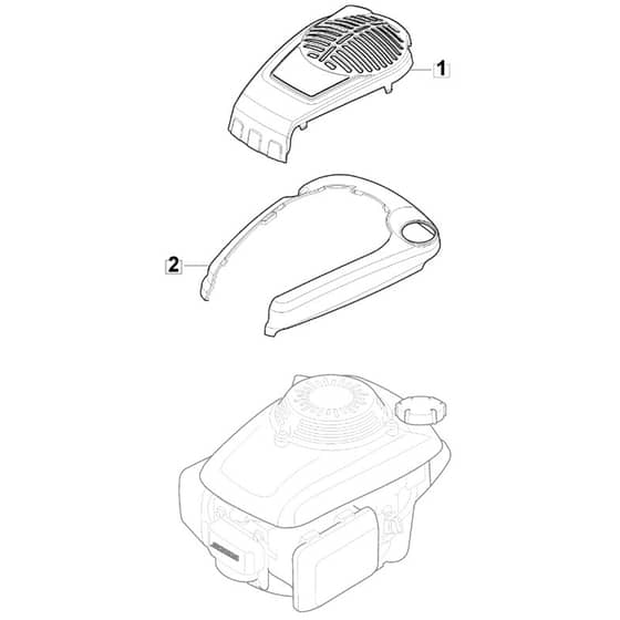 SP42 H - 2016-2017 - 295442038/SF - Mountfield Rotary Mower Engine Cover Diagram