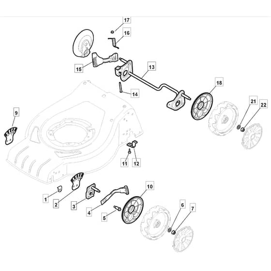 SP42 H - 2016-2017 - 295442038/SF - Mountfield Rotary Mower Height Adjusting Diagram