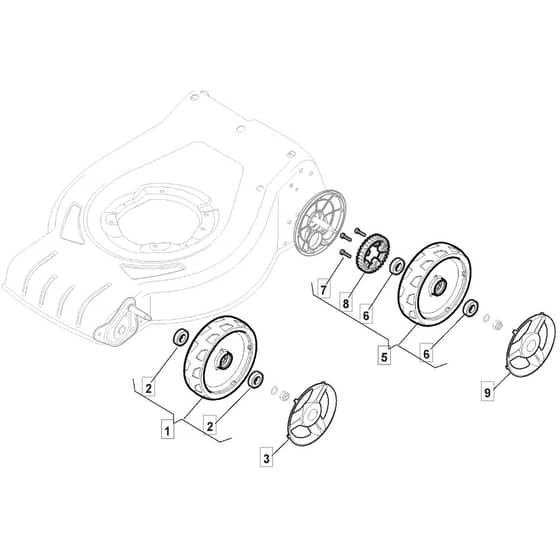 SP42 H - 2016-2017 - 295442038/SF - Mountfield Rotary Mower Wheels Diagram