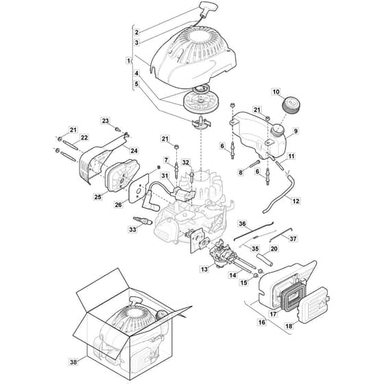 SP42R - 2014-2015 - 299439043/BQ - Mountfield Rotary Mower RSCT100 Engine Diagram