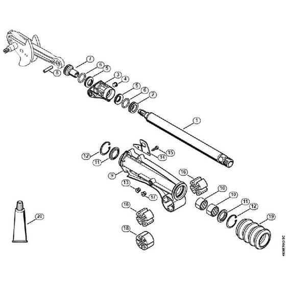Genuine Stihl SP451 / H - Pushrod, Guide tube