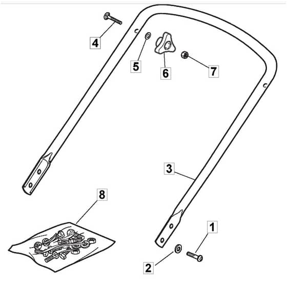 SP454 - 2016-2018 - 299114643/BQ - Mountfield Rotary Mower Lower Handle Diagram