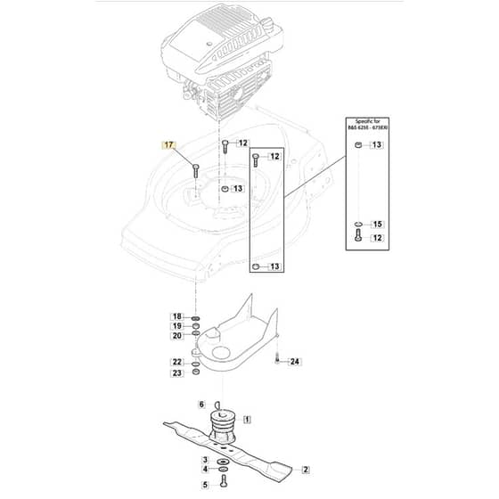 SP454 - 2020 - 299264623/SF - Mountfield Rotary Mower Blade Diagram