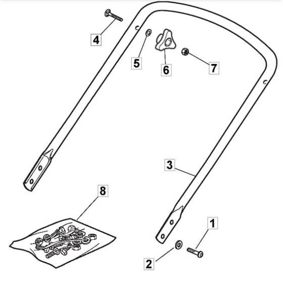 SP454 - 2020 - 299264623/SF - Mountfield Rotary Mower Lower Handle Diagram