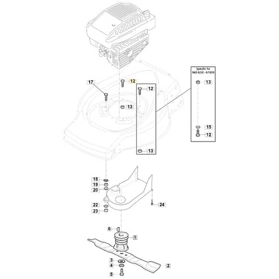 SP454 - 2020 - 299274643/MC - Mountfield Rotary Mower Blade Diagram