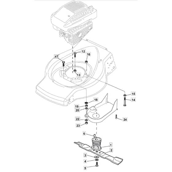 SP45 - 2014 - 299274648/M14 - Mountfield Rotary Mower Blade Diagram