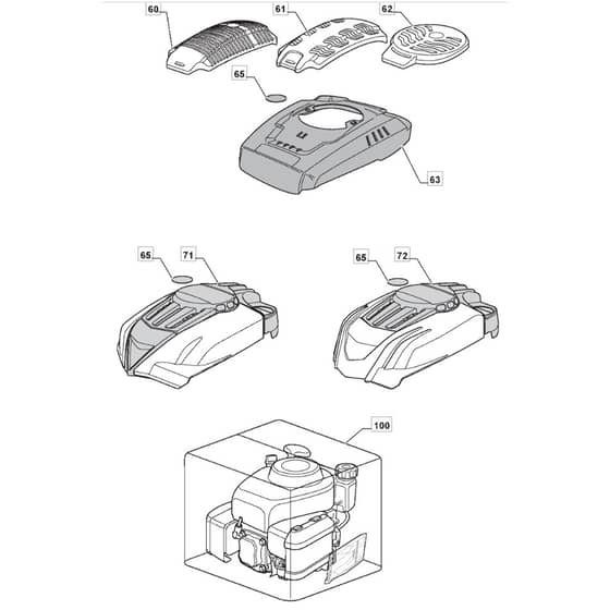 SP45 - 2014 - 299274648/M14 - Mountfield Rotary Mower Engine Cover Diagram