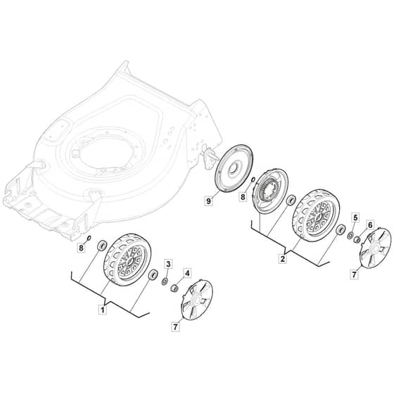 SP45 - 2020-2022 - 2L0482048/AMZ - Mountfield Rotary Mower Wheels Diagram