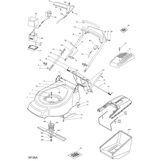 SP460 R - 2004 - 23-3781-93 - Mountfield Rotary Mower Grass Bag Diagram