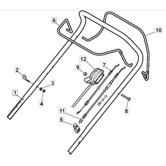 SP460 SD - 2012-2013 - 295486823/MFR - Mountfield Rotary Mower Upper Handle Diagram