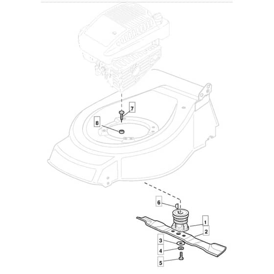 SP465 R - 2008-2013 - 294489038/UM8 - Mountfield Rotary Mower Blade Diagram