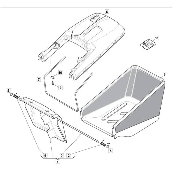 SP465 R - 2014 - 299489038/M14 - Mountfield Rotary Mower Grass Bag Diagram