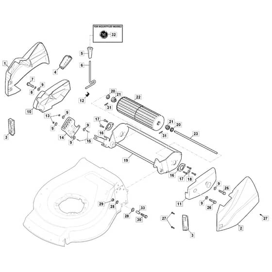 SP465 R - 2014 - 299489038/M14 - Mountfield Rotary Mower Roller Assembly Diagram