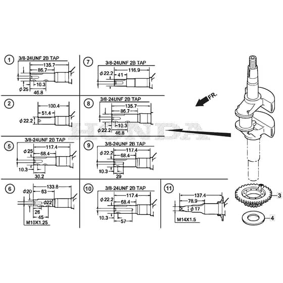 SP465 R - 2015-2018 - 299489038/M15 - Mountfield Rotary Mower Crankshaft Diagram